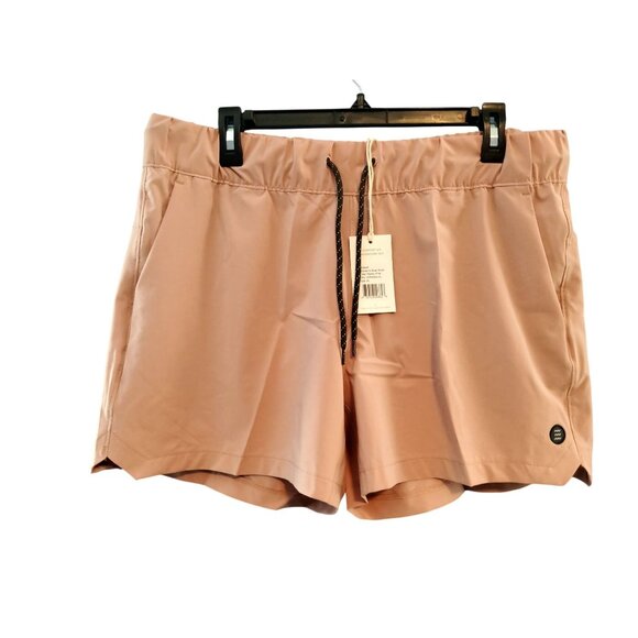 Womens Harbor Pink Swell Shorts By Free Fly XL Coconut Charcoal & Spandex Drawst - Picture 1 of 8